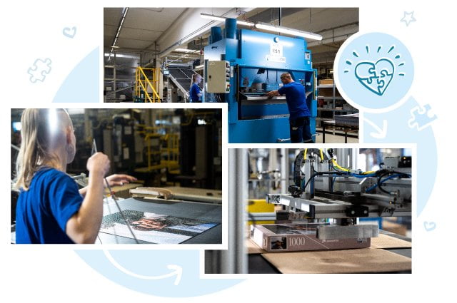 Všetky puzzle a hry navrhnuté našimi zákazníkmi sú vyrezávané presnými nožmi a balené v individuálne navrhnutých krabiciach. 