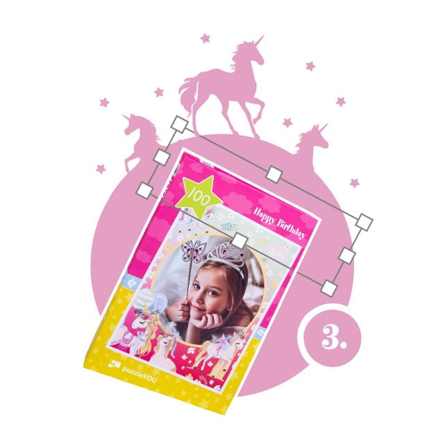 Vytvorenie detskej skladačky s jednorožcom - Krok 3