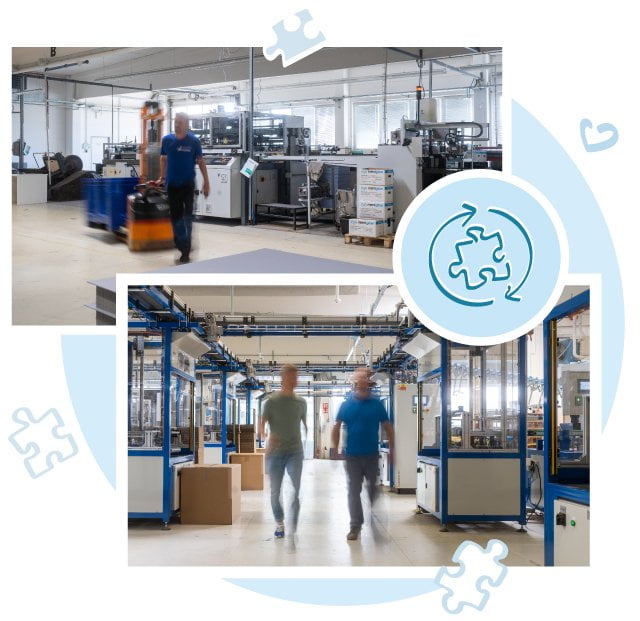 Pri výrobe puzzle v našej modernej výrobnej budove sa spoliehame na zelenú elektrinu